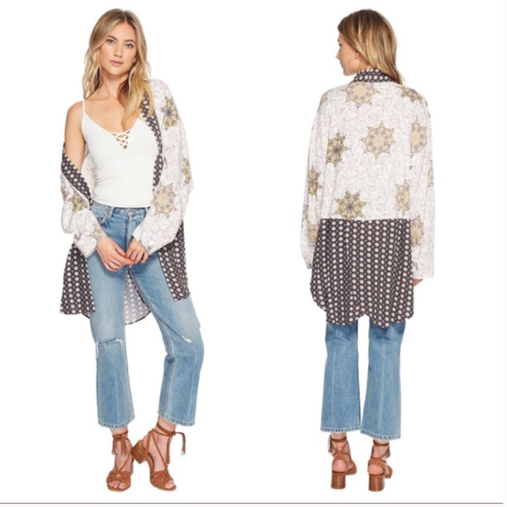Free People Ivory Forget Me Knot Kimono X-small